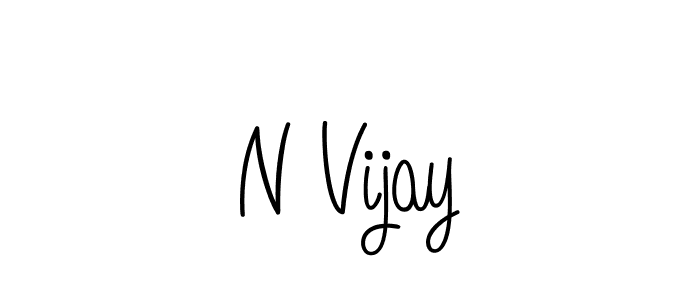 How to make N Vijay name signature. Use Angelique-Rose-font-FFP style for creating short signs online. This is the latest handwritten sign. N Vijay signature style 5 images and pictures png