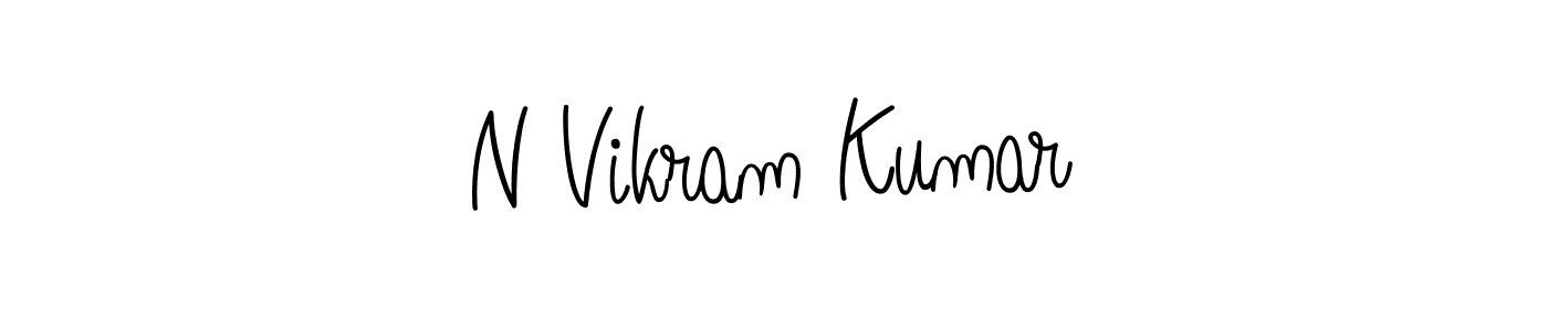 You should practise on your own different ways (Angelique-Rose-font-FFP) to write your name (N Vikram Kumar) in signature. don't let someone else do it for you. N Vikram Kumar signature style 5 images and pictures png