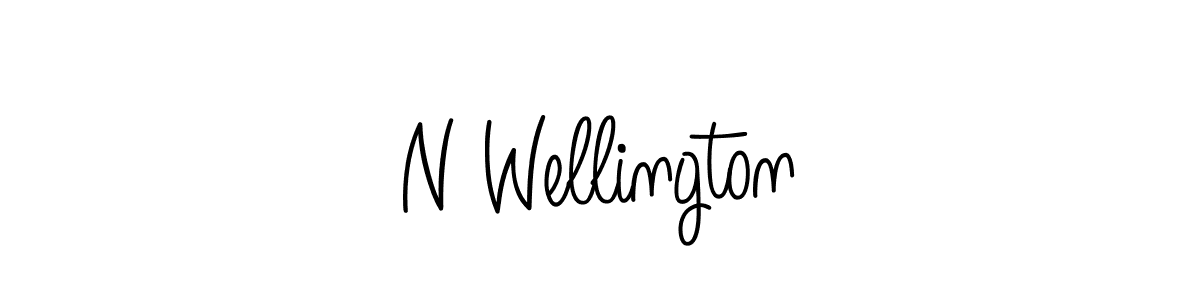 The best way (Angelique-Rose-font-FFP) to make a short signature is to pick only two or three words in your name. The name N Wellington include a total of six letters. For converting this name. N Wellington signature style 5 images and pictures png