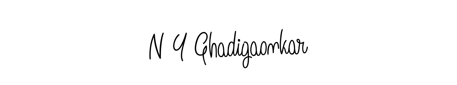 Also we have N Y Ghadigaonkar name is the best signature style. Create professional handwritten signature collection using Angelique-Rose-font-FFP autograph style. N Y Ghadigaonkar signature style 5 images and pictures png