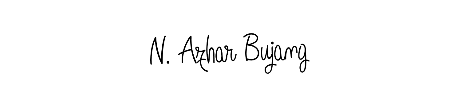 The best way (Angelique-Rose-font-FFP) to make a short signature is to pick only two or three words in your name. The name N. Azhar Bujang include a total of six letters. For converting this name. N. Azhar Bujang signature style 5 images and pictures png