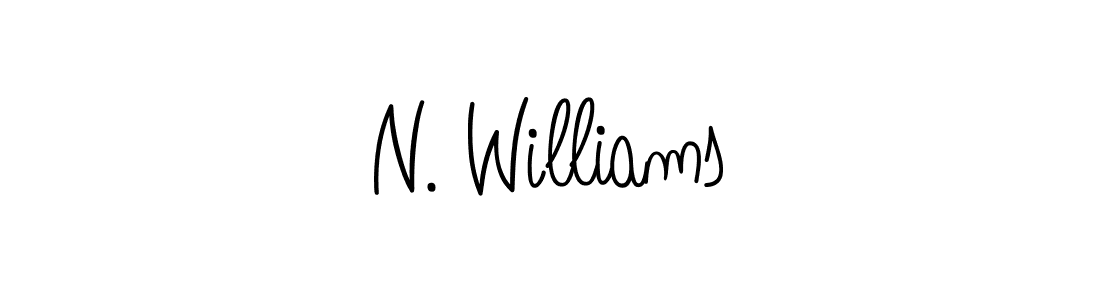 The best way (Angelique-Rose-font-FFP) to make a short signature is to pick only two or three words in your name. The name N. Williams include a total of six letters. For converting this name. N. Williams signature style 5 images and pictures png