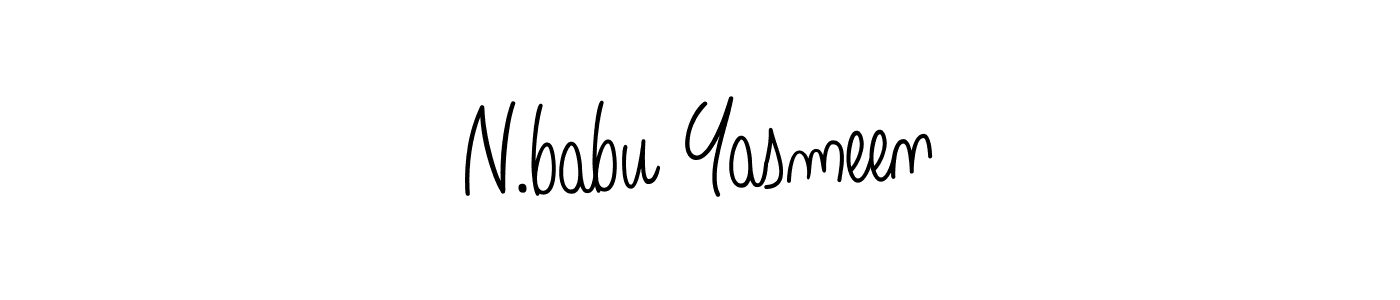 The best way (Angelique-Rose-font-FFP) to make a short signature is to pick only two or three words in your name. The name N.babu Yasmeen include a total of six letters. For converting this name. N.babu Yasmeen signature style 5 images and pictures png