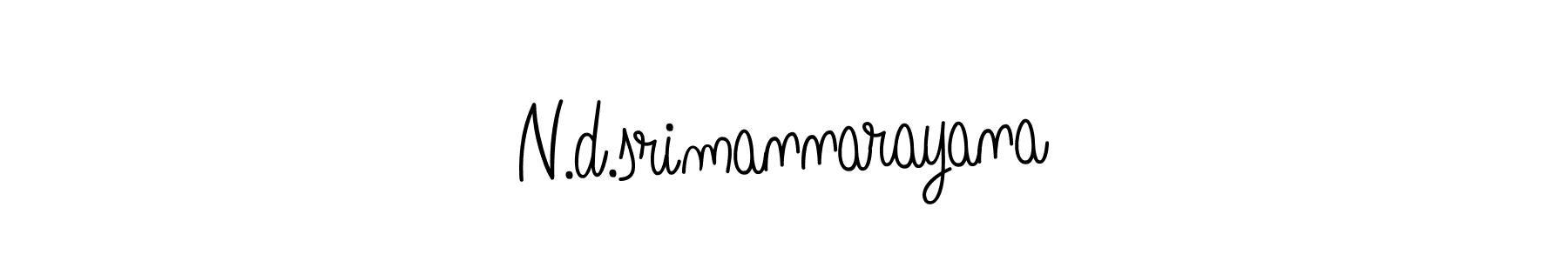 You should practise on your own different ways (Angelique-Rose-font-FFP) to write your name (N.d.srimannarayana) in signature. don't let someone else do it for you. N.d.srimannarayana signature style 5 images and pictures png