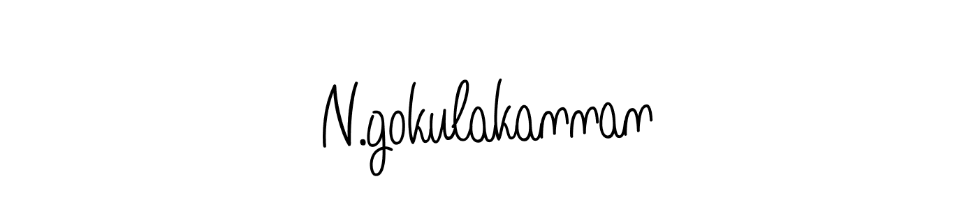 The best way (Angelique-Rose-font-FFP) to make a short signature is to pick only two or three words in your name. The name N.gokulakannan include a total of six letters. For converting this name. N.gokulakannan signature style 5 images and pictures png