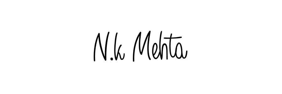 N.k Mehta stylish signature style. Best Handwritten Sign (Angelique-Rose-font-FFP) for my name. Handwritten Signature Collection Ideas for my name N.k Mehta. N.k Mehta signature style 5 images and pictures png