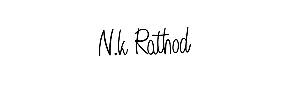 Design your own signature with our free online signature maker. With this signature software, you can create a handwritten (Angelique-Rose-font-FFP) signature for name N.k Rathod. N.k Rathod signature style 5 images and pictures png