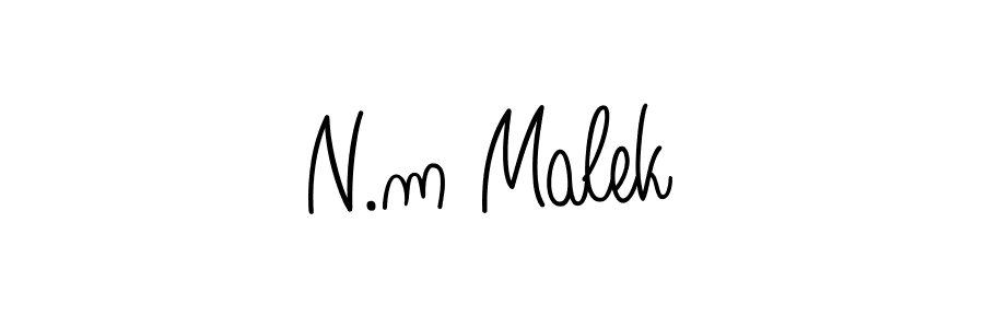 You should practise on your own different ways (Angelique-Rose-font-FFP) to write your name (N.m Malek) in signature. don't let someone else do it for you. N.m Malek signature style 5 images and pictures png