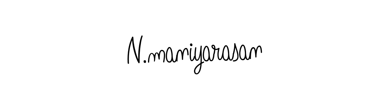 How to make N.maniyarasan name signature. Use Angelique-Rose-font-FFP style for creating short signs online. This is the latest handwritten sign. N.maniyarasan signature style 5 images and pictures png