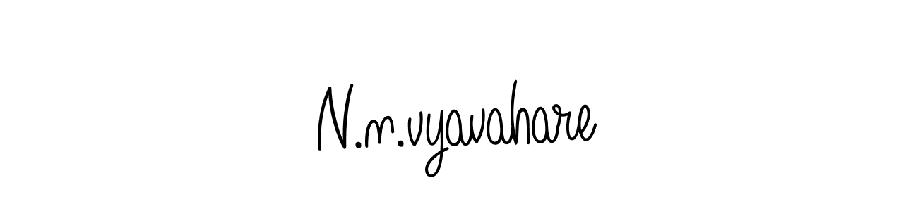 Make a beautiful signature design for name N.n.vyavahare. With this signature (Angelique-Rose-font-FFP) style, you can create a handwritten signature for free. N.n.vyavahare signature style 5 images and pictures png