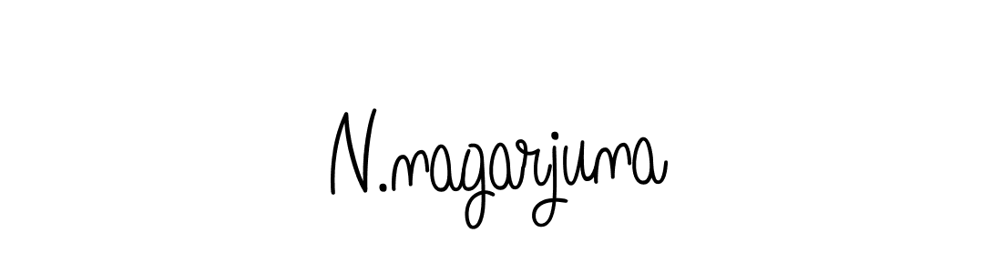 The best way (Angelique-Rose-font-FFP) to make a short signature is to pick only two or three words in your name. The name N.nagarjuna include a total of six letters. For converting this name. N.nagarjuna signature style 5 images and pictures png