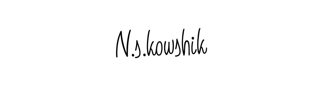 How to make N.s.kowshik name signature. Use Angelique-Rose-font-FFP style for creating short signs online. This is the latest handwritten sign. N.s.kowshik signature style 5 images and pictures png