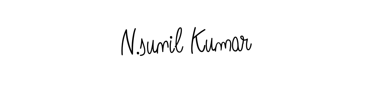 You should practise on your own different ways (Angelique-Rose-font-FFP) to write your name (N.sunil Kumar) in signature. don't let someone else do it for you. N.sunil Kumar signature style 5 images and pictures png