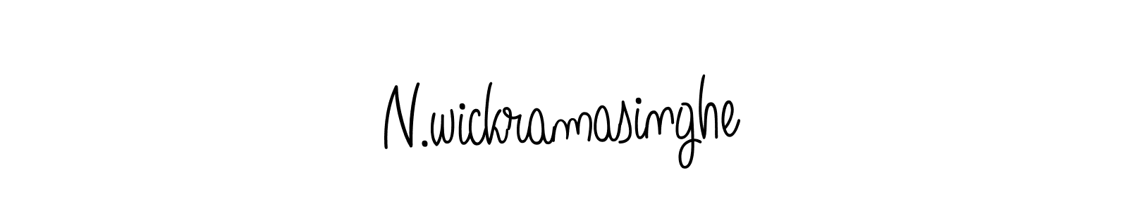How to make N.wickramasinghe name signature. Use Angelique-Rose-font-FFP style for creating short signs online. This is the latest handwritten sign. N.wickramasinghe signature style 5 images and pictures png