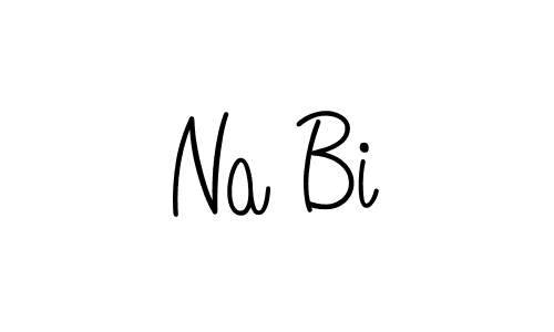 How to make Na Bi name signature. Use Angelique-Rose-font-FFP style for creating short signs online. This is the latest handwritten sign. Na Bi signature style 5 images and pictures png