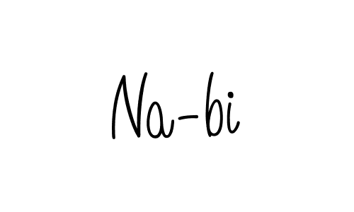 Na-bi stylish signature style. Best Handwritten Sign (Angelique-Rose-font-FFP) for my name. Handwritten Signature Collection Ideas for my name Na-bi. Na-bi signature style 5 images and pictures png