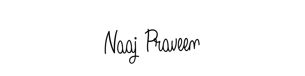 How to make Naaj Praveen name signature. Use Angelique-Rose-font-FFP style for creating short signs online. This is the latest handwritten sign. Naaj Praveen signature style 5 images and pictures png
