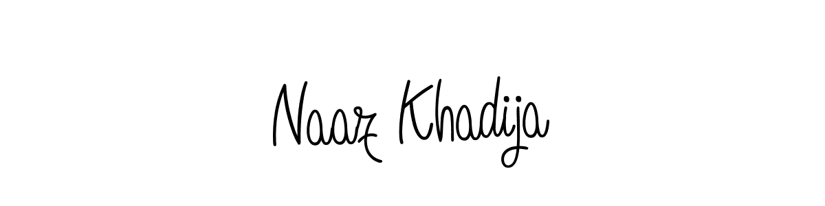 The best way (Angelique-Rose-font-FFP) to make a short signature is to pick only two or three words in your name. The name Naaz Khadija include a total of six letters. For converting this name. Naaz Khadija signature style 5 images and pictures png