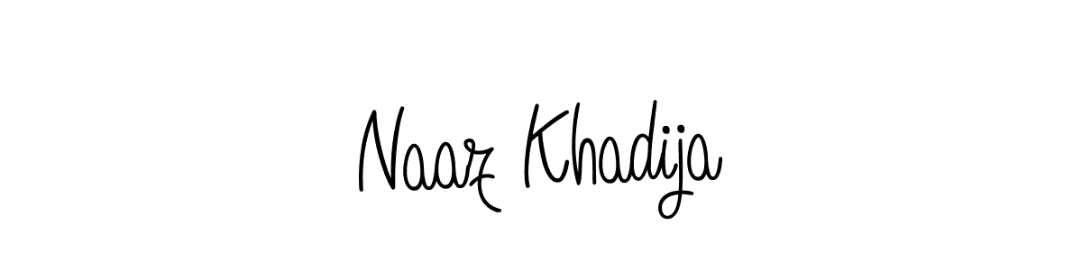 The best way (Angelique-Rose-font-FFP) to make a short signature is to pick only two or three words in your name. The name Naaz Khadija include a total of six letters. For converting this name. Naaz Khadija signature style 5 images and pictures png