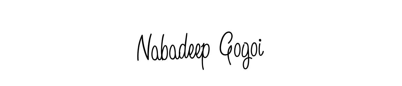 The best way (Angelique-Rose-font-FFP) to make a short signature is to pick only two or three words in your name. The name Nabadeep Gogoi include a total of six letters. For converting this name. Nabadeep Gogoi signature style 5 images and pictures png