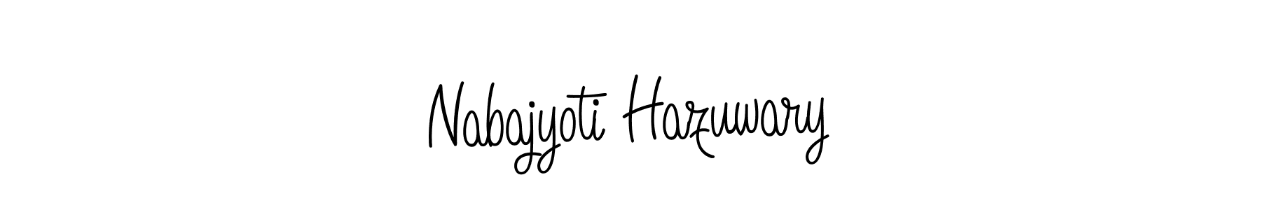 The best way (Angelique-Rose-font-FFP) to make a short signature is to pick only two or three words in your name. The name Nabajyoti Hazuwary include a total of six letters. For converting this name. Nabajyoti Hazuwary signature style 5 images and pictures png