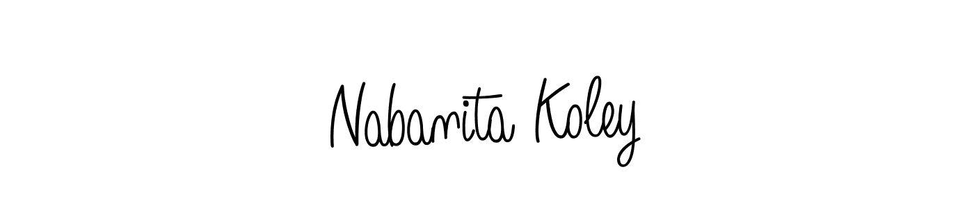 You should practise on your own different ways (Angelique-Rose-font-FFP) to write your name (Nabanita Koley) in signature. don't let someone else do it for you. Nabanita Koley signature style 5 images and pictures png