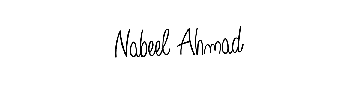 The best way (Angelique-Rose-font-FFP) to make a short signature is to pick only two or three words in your name. The name Nabeel Ahmad include a total of six letters. For converting this name. Nabeel Ahmad signature style 5 images and pictures png