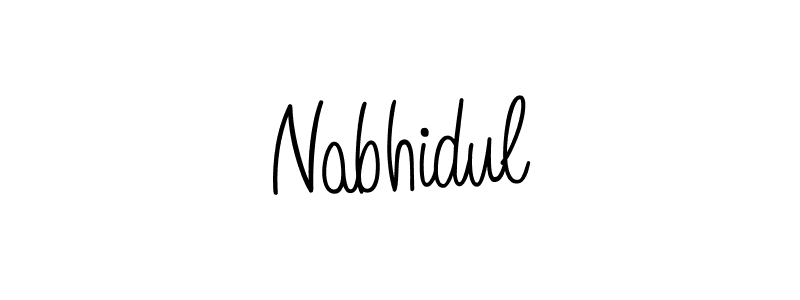 Use a signature maker to create a handwritten signature online. With this signature software, you can design (Angelique-Rose-font-FFP) your own signature for name Nabhidul. Nabhidul signature style 5 images and pictures png