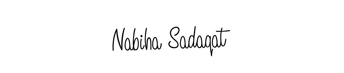 The best way (Angelique-Rose-font-FFP) to make a short signature is to pick only two or three words in your name. The name Nabiha Sadaqat include a total of six letters. For converting this name. Nabiha Sadaqat signature style 5 images and pictures png