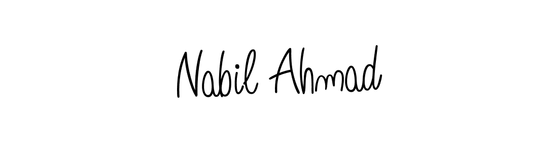The best way (Angelique-Rose-font-FFP) to make a short signature is to pick only two or three words in your name. The name Nabil Ahmad include a total of six letters. For converting this name. Nabil Ahmad signature style 5 images and pictures png