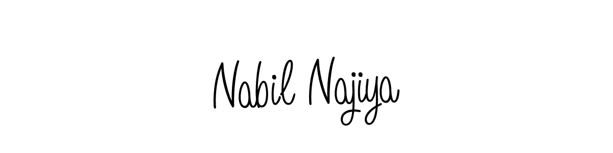How to make Nabil Najiya name signature. Use Angelique-Rose-font-FFP style for creating short signs online. This is the latest handwritten sign. Nabil Najiya signature style 5 images and pictures png