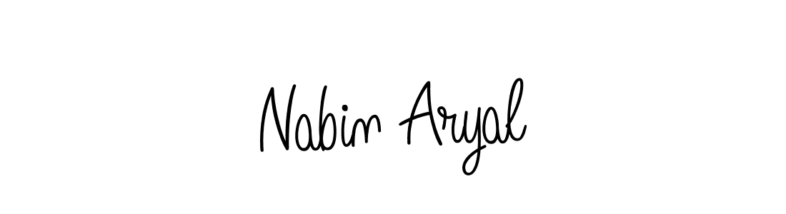 Nabin Aryal stylish signature style. Best Handwritten Sign (Angelique-Rose-font-FFP) for my name. Handwritten Signature Collection Ideas for my name Nabin Aryal. Nabin Aryal signature style 5 images and pictures png