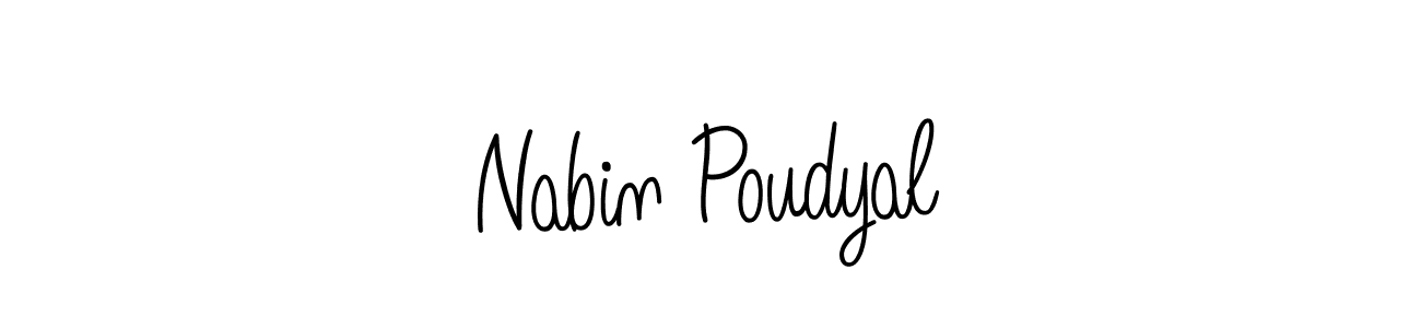 How to make Nabin Poudyal name signature. Use Angelique-Rose-font-FFP style for creating short signs online. This is the latest handwritten sign. Nabin Poudyal signature style 5 images and pictures png