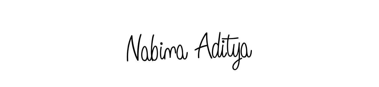 Nabina Aditya stylish signature style. Best Handwritten Sign (Angelique-Rose-font-FFP) for my name. Handwritten Signature Collection Ideas for my name Nabina Aditya. Nabina Aditya signature style 5 images and pictures png
