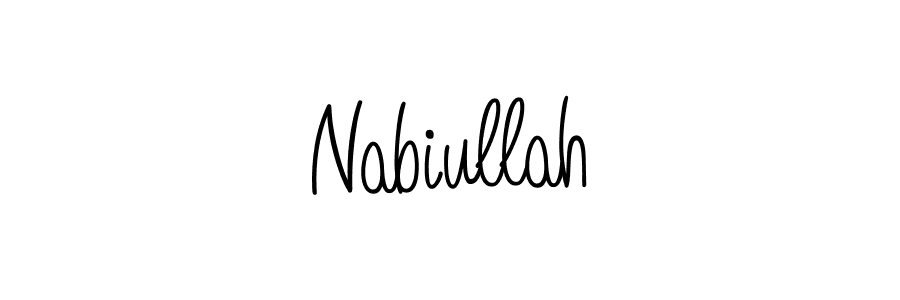 Use a signature maker to create a handwritten signature online. With this signature software, you can design (Angelique-Rose-font-FFP) your own signature for name Nabiullah. Nabiullah signature style 5 images and pictures png