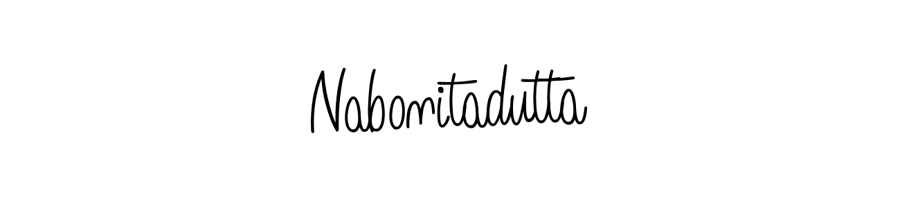 Make a beautiful signature design for name Nabonitadutta. With this signature (Angelique-Rose-font-FFP) style, you can create a handwritten signature for free. Nabonitadutta signature style 5 images and pictures png