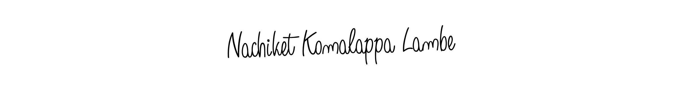 Use a signature maker to create a handwritten signature online. With this signature software, you can design (Angelique-Rose-font-FFP) your own signature for name Nachiket Komalappa Lambe. Nachiket Komalappa Lambe signature style 5 images and pictures png