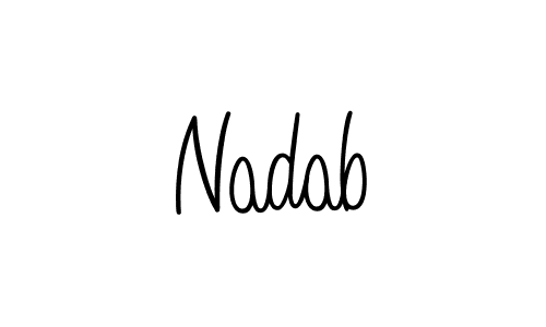Use a signature maker to create a handwritten signature online. With this signature software, you can design (Angelique-Rose-font-FFP) your own signature for name Nadab. Nadab signature style 5 images and pictures png