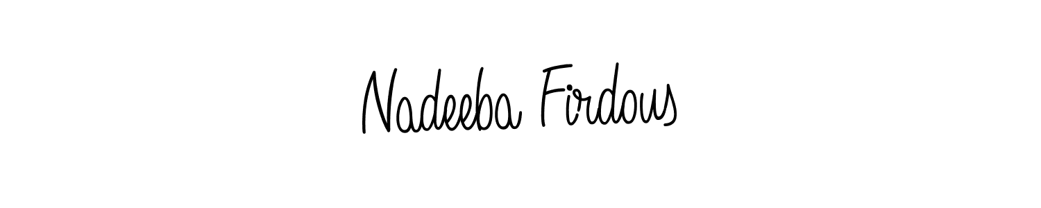 Make a beautiful signature design for name Nadeeba Firdous. With this signature (Angelique-Rose-font-FFP) style, you can create a handwritten signature for free. Nadeeba Firdous signature style 5 images and pictures png