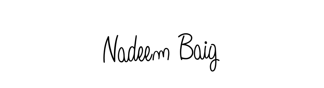 The best way (Angelique-Rose-font-FFP) to make a short signature is to pick only two or three words in your name. The name Nadeem Baig include a total of six letters. For converting this name. Nadeem Baig signature style 5 images and pictures png