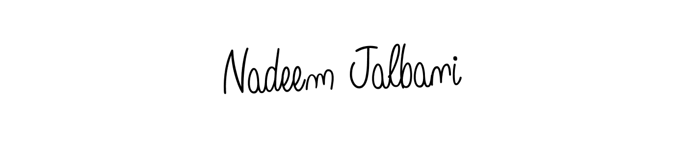 How to make Nadeem Jalbani name signature. Use Angelique-Rose-font-FFP style for creating short signs online. This is the latest handwritten sign. Nadeem Jalbani signature style 5 images and pictures png