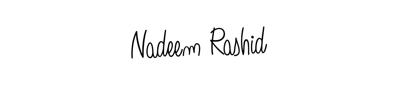 Create a beautiful signature design for name Nadeem Rashid. With this signature (Angelique-Rose-font-FFP) fonts, you can make a handwritten signature for free. Nadeem Rashid signature style 5 images and pictures png