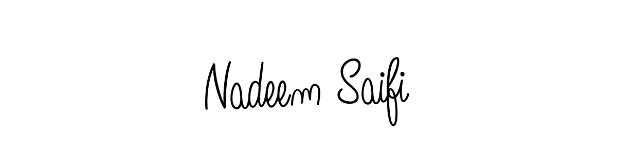 Create a beautiful signature design for name Nadeem Saifi. With this signature (Angelique-Rose-font-FFP) fonts, you can make a handwritten signature for free. Nadeem Saifi signature style 5 images and pictures png