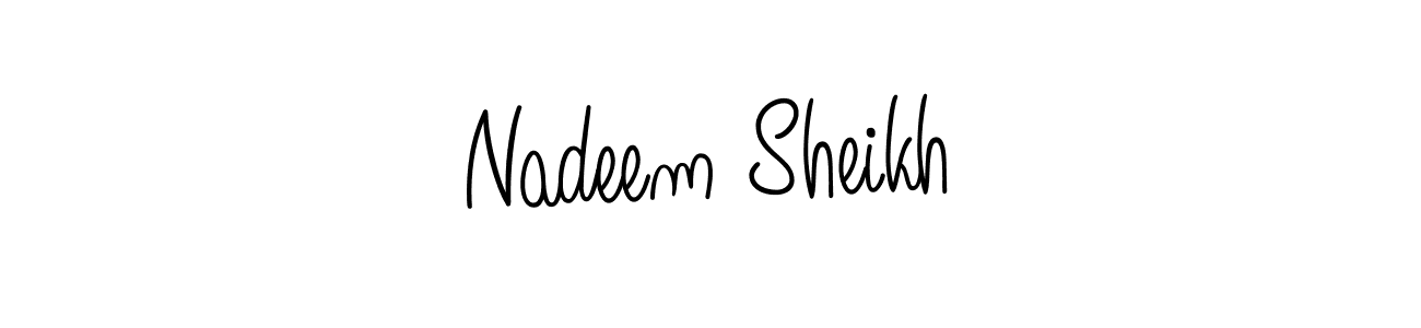 Design your own signature with our free online signature maker. With this signature software, you can create a handwritten (Angelique-Rose-font-FFP) signature for name Nadeem Sheikh. Nadeem Sheikh signature style 5 images and pictures png