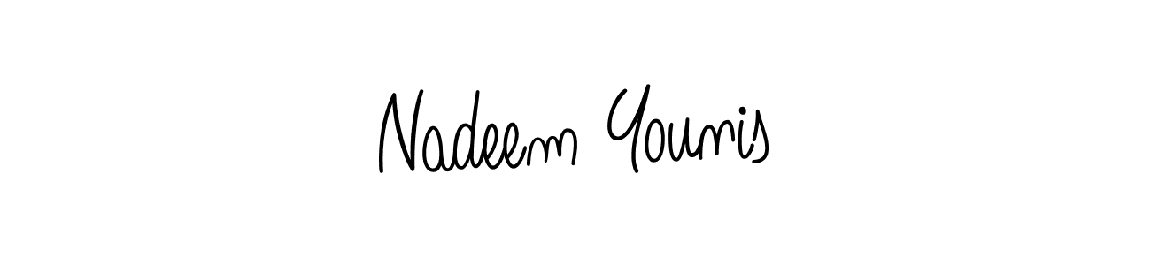 How to make Nadeem Younis name signature. Use Angelique-Rose-font-FFP style for creating short signs online. This is the latest handwritten sign. Nadeem Younis signature style 5 images and pictures png