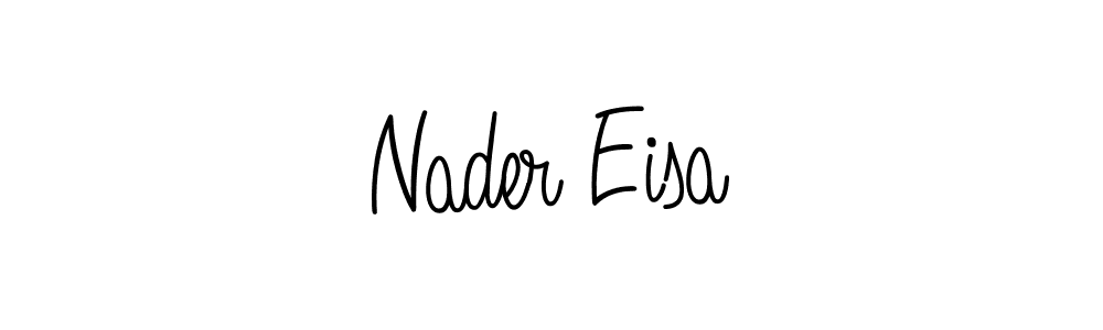 You should practise on your own different ways (Angelique-Rose-font-FFP) to write your name (Nader Eisa) in signature. don't let someone else do it for you. Nader Eisa signature style 5 images and pictures png