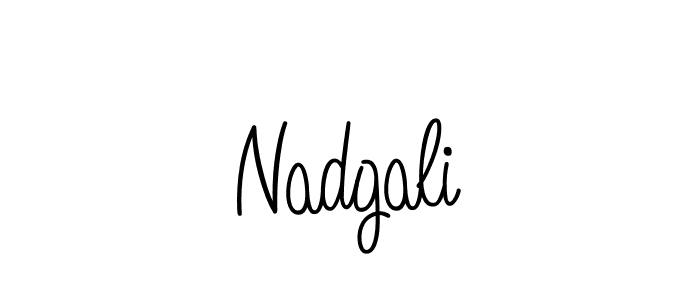 Use a signature maker to create a handwritten signature online. With this signature software, you can design (Angelique-Rose-font-FFP) your own signature for name Nadgali. Nadgali signature style 5 images and pictures png