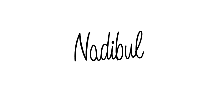 You should practise on your own different ways (Angelique-Rose-font-FFP) to write your name (Nadibul) in signature. don't let someone else do it for you. Nadibul signature style 5 images and pictures png