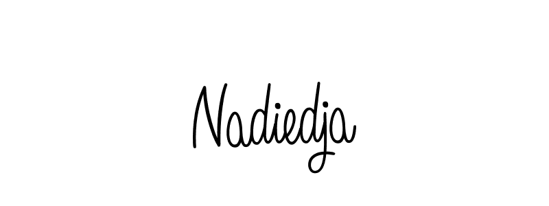 Make a beautiful signature design for name Nadiedja. With this signature (Angelique-Rose-font-FFP) style, you can create a handwritten signature for free. Nadiedja signature style 5 images and pictures png