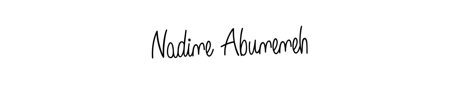 The best way (Angelique-Rose-font-FFP) to make a short signature is to pick only two or three words in your name. The name Nadine Abuneneh include a total of six letters. For converting this name. Nadine Abuneneh signature style 5 images and pictures png